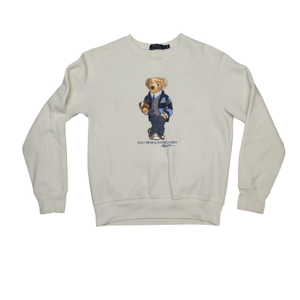 Polo Ralph Lauren Preppy Polo Bear Sweatshirt Men's Small Football Quiet Luxury
